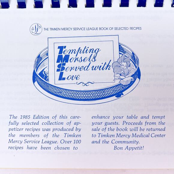 Tempting Morsels Served With Love Cookbook 1985 Timken Mercy Service League Ohio - Picture 3 of 10